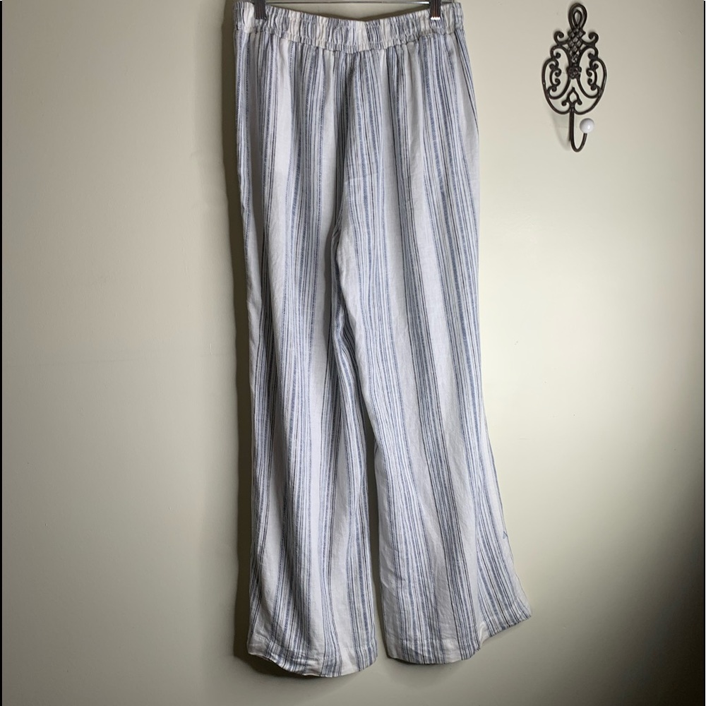 Briggs Linen Blend Wide Drawstring Leg Beach Pants - Picture 7 of 9